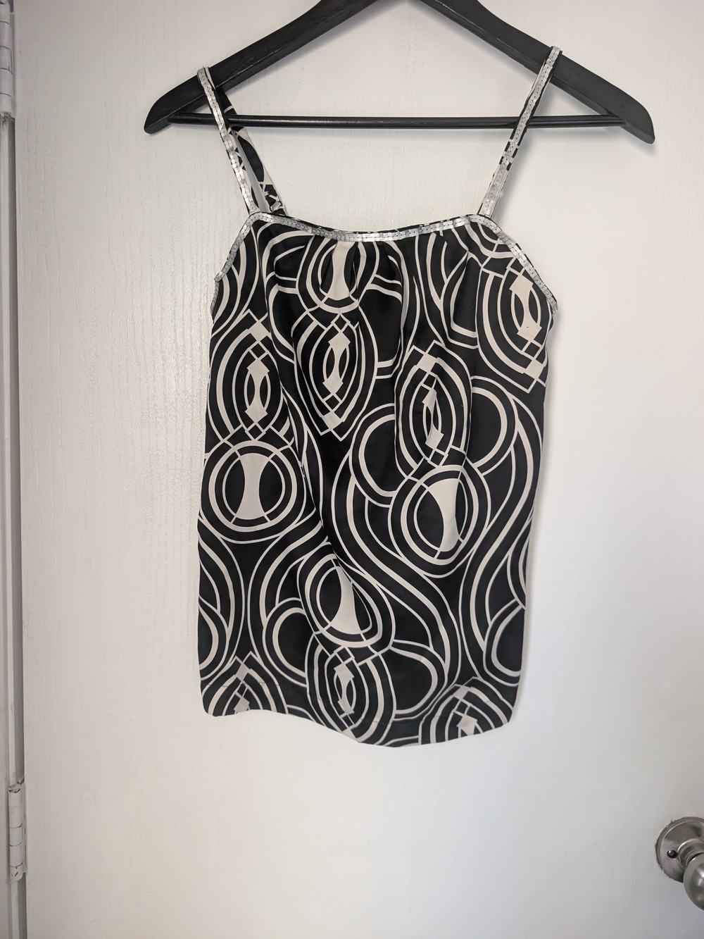 Target Black and White Geometric Spaghetti Strap Cami